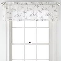 Regal Home Meadow Embroidered Rod Pocket Tailored Valance