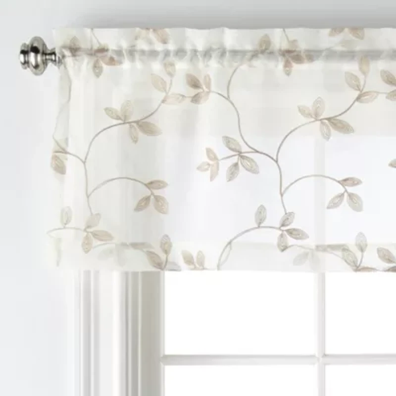 Regal Home Meadow Embroidered Rod Pocket Valance