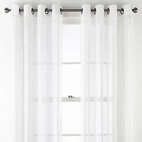 Regal Home Glimmer Metallic Grommet Top Sheer Single Curtain Panel