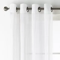 Regal Home Glimmer Metallic Grommet Top Sheer Single Curtain Panel