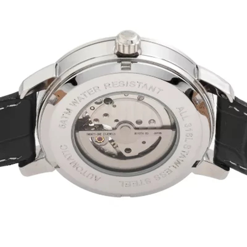 Reign Mens Automatic Black Leather Strap Watch Reirn5902