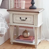 Signature Design by Ashley Realyn 24" 1 Drawer Nightstand in Chipped White
