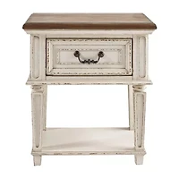 Signature Design by Ashley Realyn 24" 1 Drawer Nightstand in Chipped White