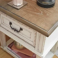 Signature Design by Ashley Realyn 24" 1 Drawer Nightstand in Chipped White