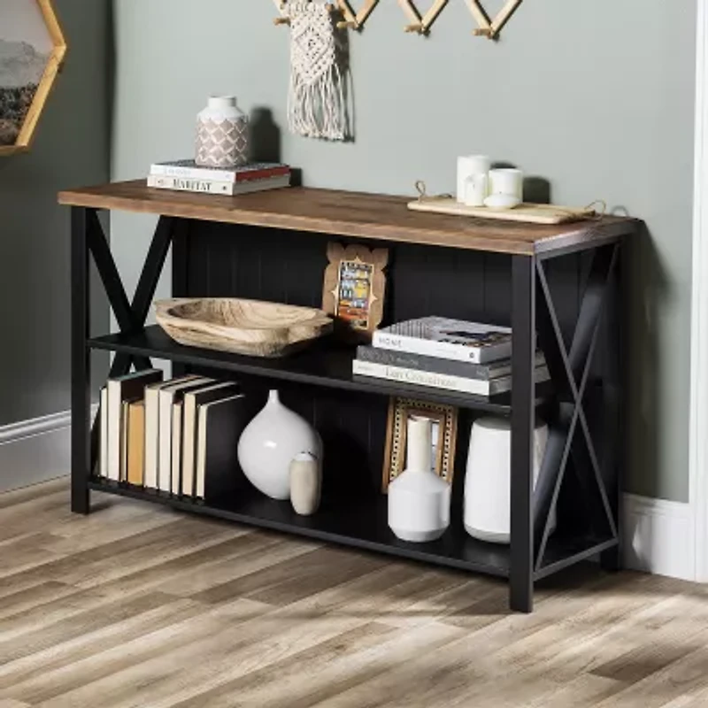 Walker Edison Freeda Small Space Collection Storage Console Table