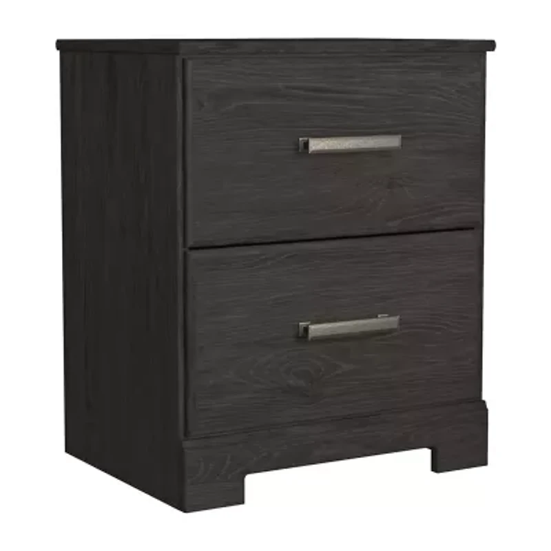 Signature Design by Ashley Belachime 2-Drawer Nightstand in Charcoal