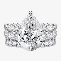 (H-I / SI1-SI2) Signature By Modern Bride Womens 5 CT. T.W. Lab Grown White Diamond 14K Gold Pear Bridal Set