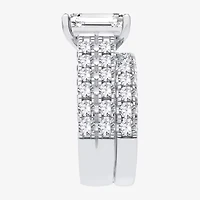 (H-I / SI1-SI2) Signature By Modern Bride Womens 5 CT. T.W. Lab Grown White Diamond 14K Gold Emerald Bridal Set