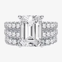 (H-I / SI1-SI2) Signature By Modern Bride Womens 5 CT. T.W. Lab Grown White Diamond 14K Gold Emerald Bridal Set