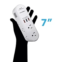 Bell + Howell Swivel Power Rapid Charging Station with 180 Degree Swiveling Design - 6 Outlets and 3 USB Ports