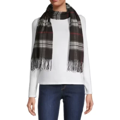 V. Fraas Plaid Oblong Scarf