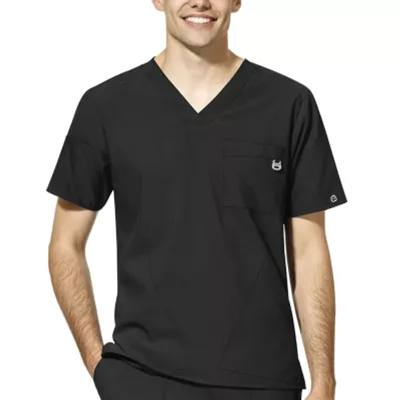 Wink® W123 Mens V Neck Short Sleeve Moisture Wicking Wrinkle Resistant Quick Dry Scrub Top