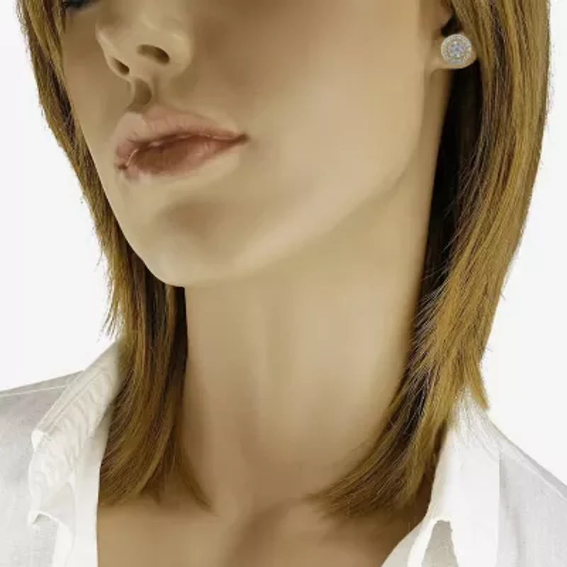 Certified 1 CT. T.W. Natural White Diamond 14K Gold 10.9mm Stud Earrings