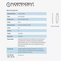 (H-I / I1) 2 CT. T.W. Lab Grown White Diamond 10K or 14K Yellow Gold 35mm Hoop Earrings