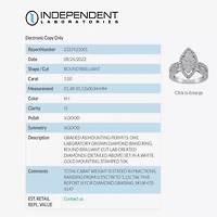 Diamond Blossom (H-I / I1) Womens 1 CT. T.W. Lab Grown White 10K Gold Marquise Halo Cocktail Ring