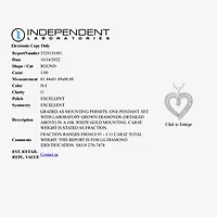 H-I / I1) Womens 1/ CT. T.W. Lab Grown White Diamond 10K Gold Heart 18 Inch Pendant Necklace