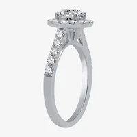 (I / Si2) Womens 2 3/4 CT. T.W. Lab Grown White Diamond 10K Gold Round Side Stone Halo Bridal Set