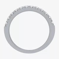 (I / Si2) Womens 2 3/4 CT. T.W. Lab Grown White Diamond 10K Gold Round Side Stone Halo Bridal Set