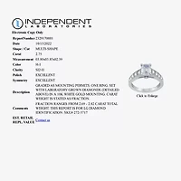 (H-I / I1) Womens 2 3/4 CT. T.W. Lab Grown White Diamond 10K Gold Side Stone Engagement Ring