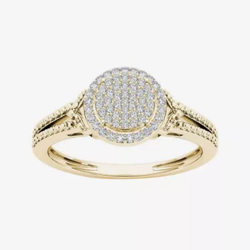 1/ CT.T.W. Natural Diamond 10K Yellow Gold Engagement Ring