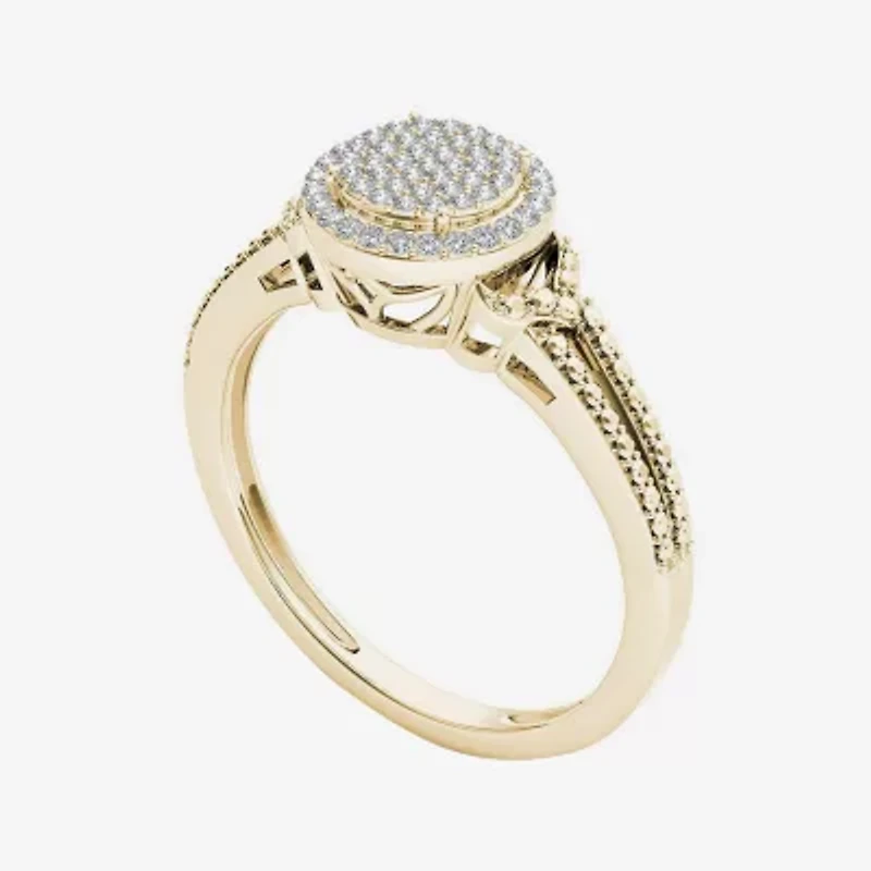 1/ CT.T.W. Natural Diamond 10K Yellow Gold Engagement Ring