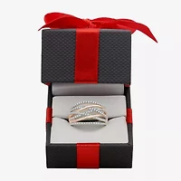 Womens 1/2 CT. T.W. Natural White Diamond 14K Rose Gold Over Silver Band