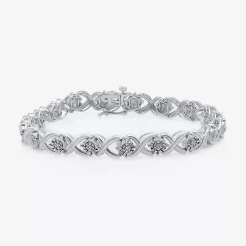 1/10 Ct.T.W. Womens CT. T.W. Natural White Diamond Sterling Silver 7.5 Inch Tennis Bracelet