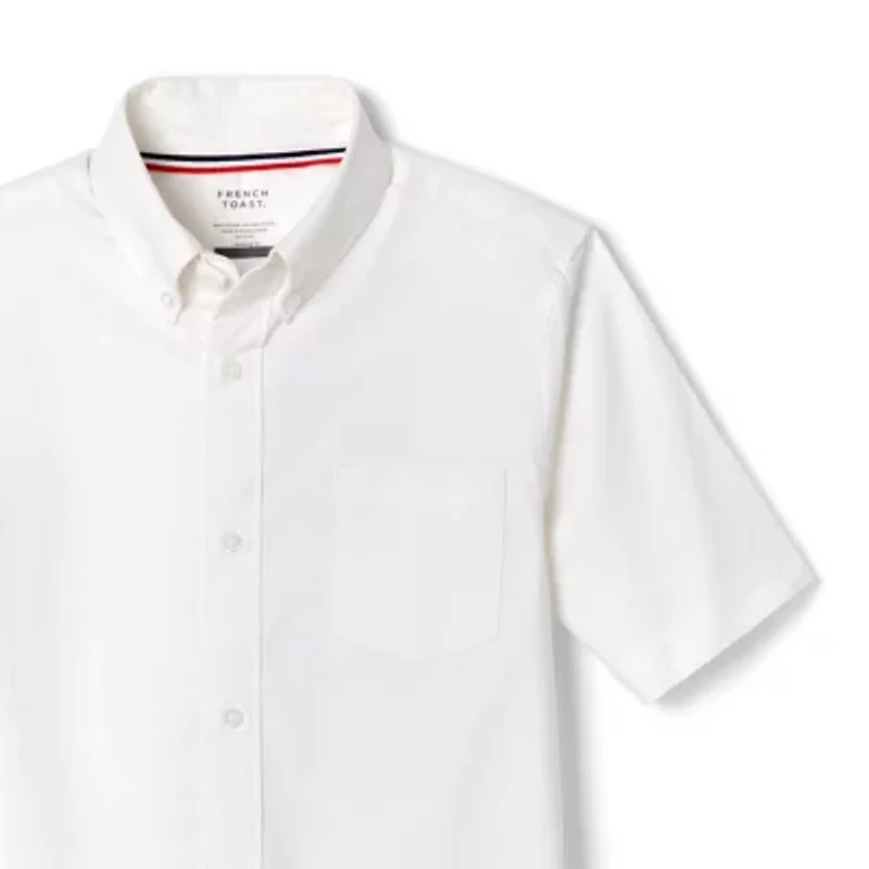 French Toast Little & Big Kid Boys Wrinkle Resistant Button Down Collar Short Sleeve Dress Shirt