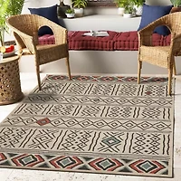 LR Home Tribal Diamond Indoor Outdoor Rectangular Area Rug