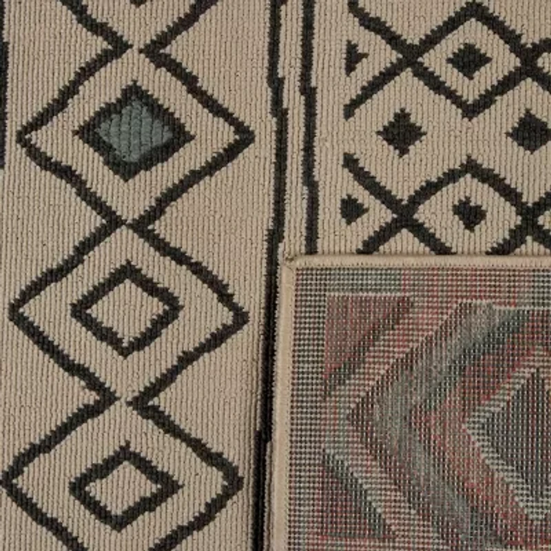 LR Home Tribal Diamond Indoor Outdoor Rectangular Area Rug