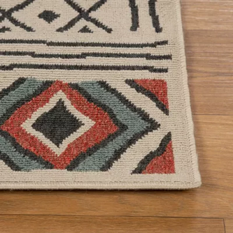 LR Home Tribal Diamond Indoor Outdoor Rectangular Area Rug