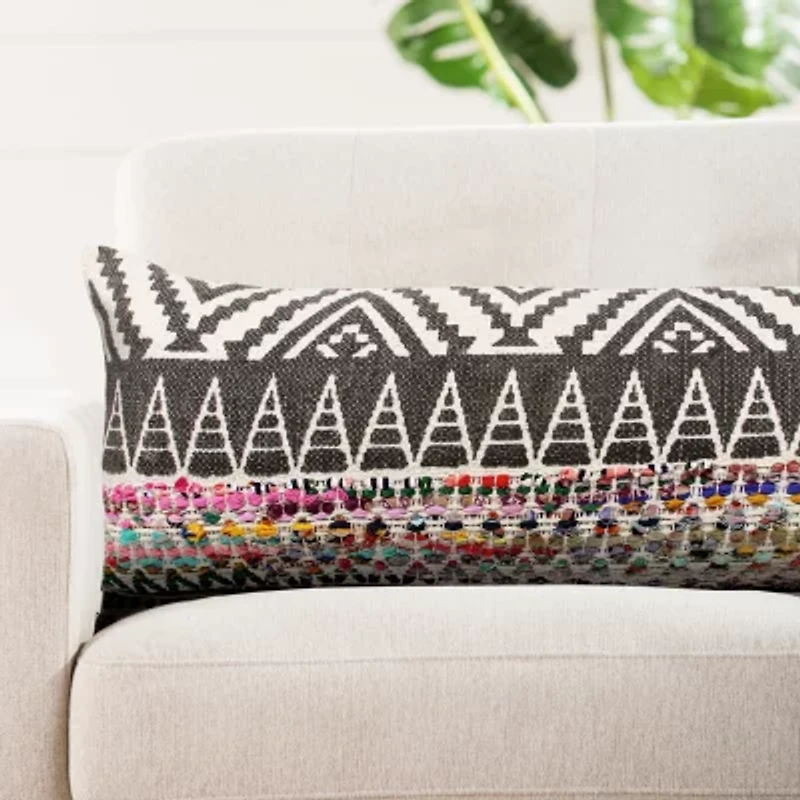 LR Home Cirra Chevron Lumbar Pillow