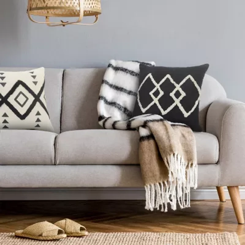 LR Home Designed By Evette Rios Avon Diamond Square Throw Pillow