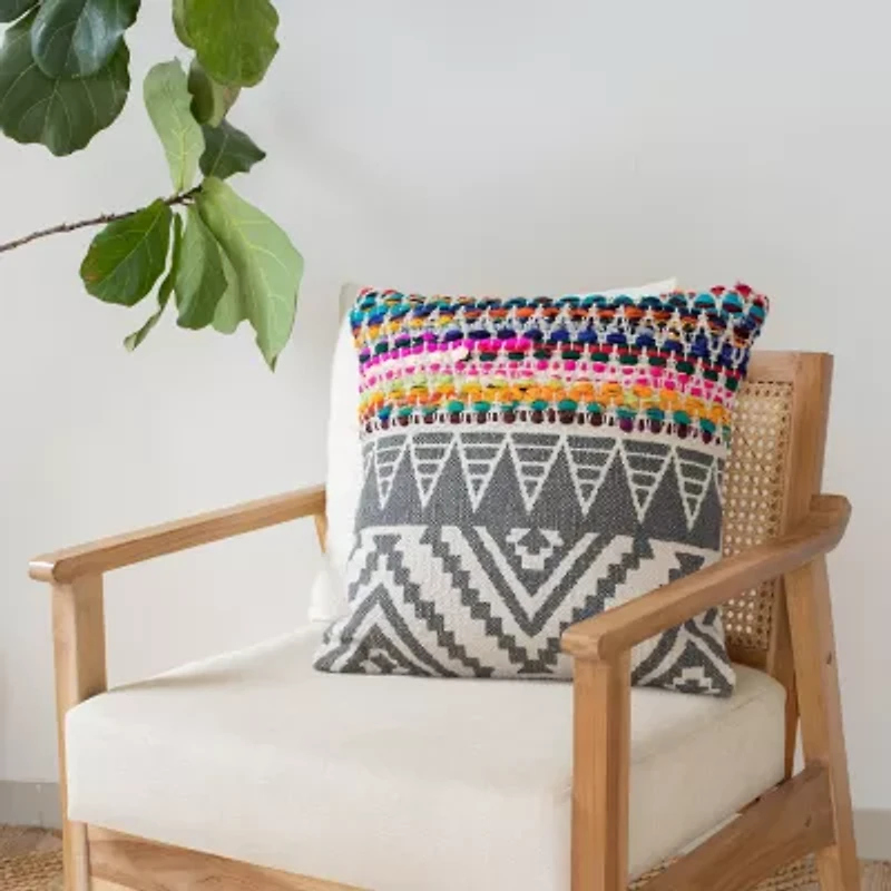 LR Home Fin Chev Set 2 Square Throw Pillow