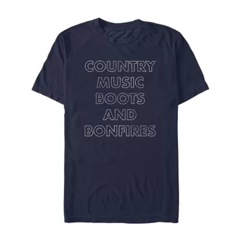 Mens Short Sleeve Country Music Graphic T-Shirt