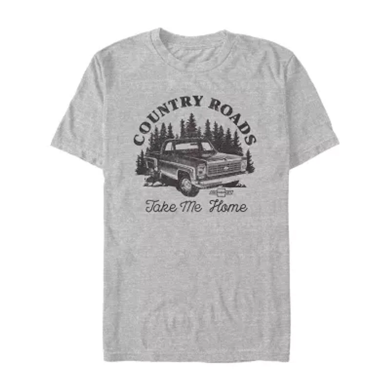 Mens Short Sleeve Country Roads Graphic T-Shirt