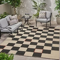 LR Home Checkered 24"X36" Indoor Outdoor Rectangular Accent Rug