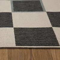 LR Home Checkered 24"X36" Indoor Outdoor Rectangular Accent Rug