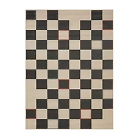 LR Home Checkered 24"X36" Indoor Outdoor Rectangular Accent Rug