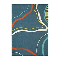 LR Home Swirl 24"X36" Indoor Outdoor Rectangular Accent Rug