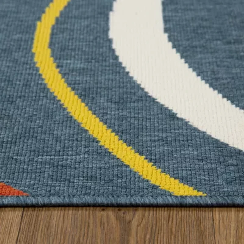 LR Home Swirl 24"X36" Indoor Outdoor Rectangular Accent Rug