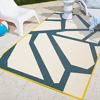 LR Home Modern Geometric 24"X36" Indoor Outdoor Rectangular Accent Rug