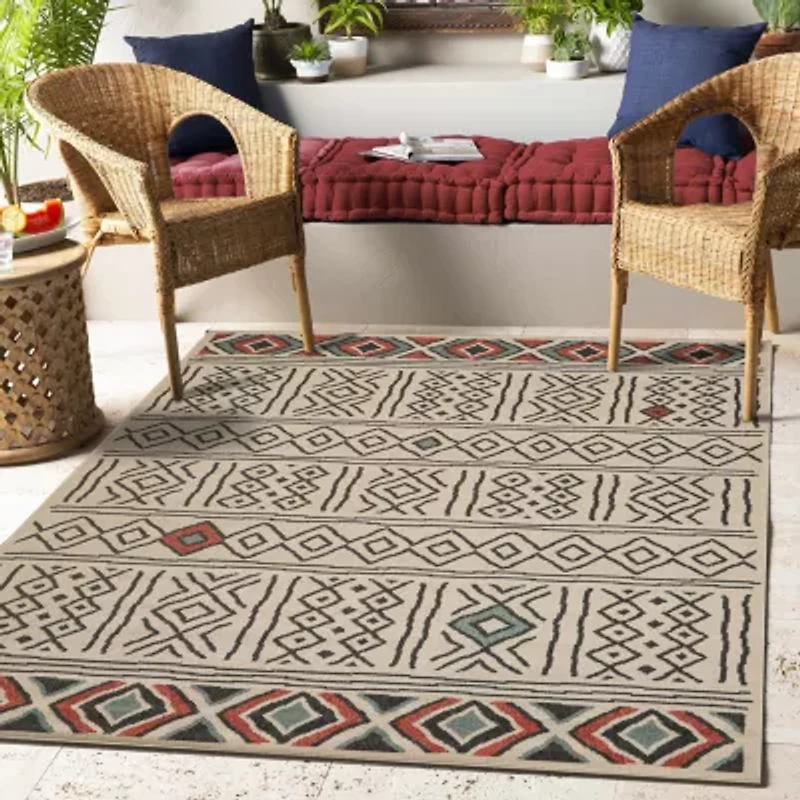 LR Home Tribal Diamond 24"X36" Indoor Outdoor Rectangular Accent Rug