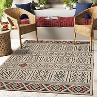 LR Home Tribal Diamond 24"X36" Indoor Outdoor Rectangular Accent Rug