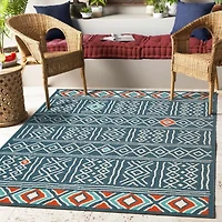 LR Home Tribal Diamond 24"X36" Indoor Outdoor Rectangular Accent Rug