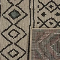 LR Home Tribal Diamond 24"X36" Indoor Outdoor Rectangular Accent Rug