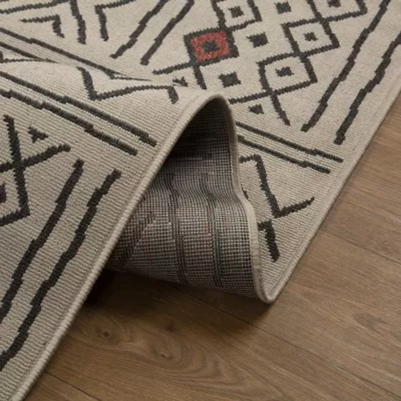 LR Home Tribal Diamond 24"X36" Indoor Outdoor Rectangular Accent Rug
