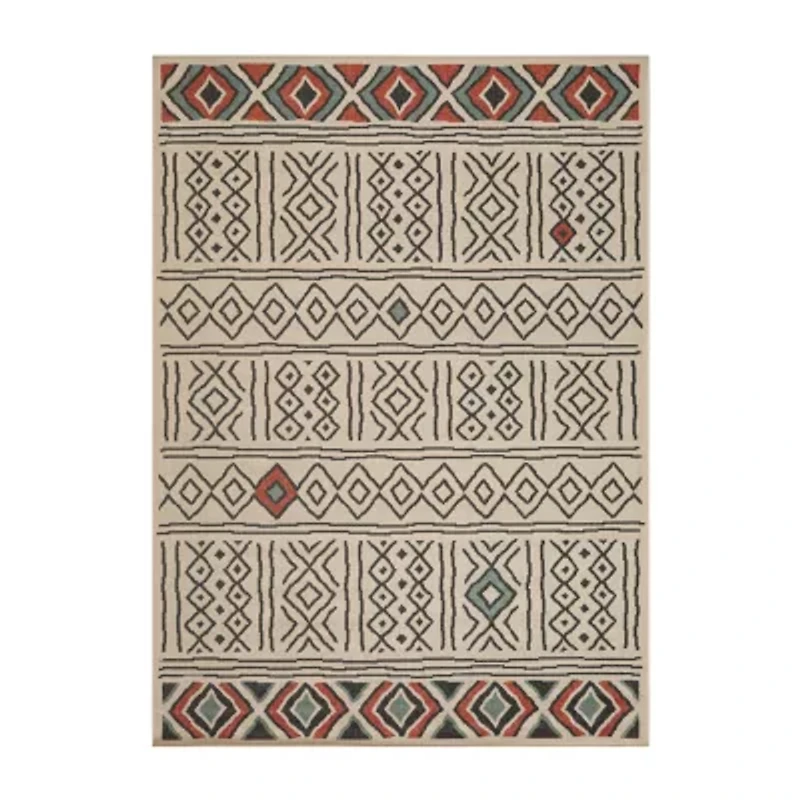 LR Home Tribal Diamond 24"X36" Indoor Outdoor Rectangular Accent Rug