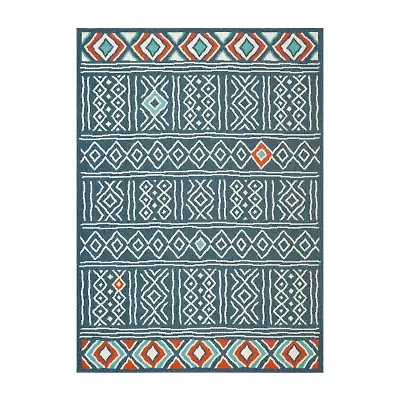 LR Home Tribal Diamond 24"X36" Indoor Outdoor Rectangular Accent Rug