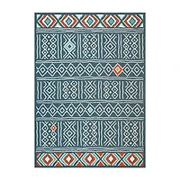 LR Home Tribal Diamond 24"X36" Indoor Outdoor Rectangular Accent Rug